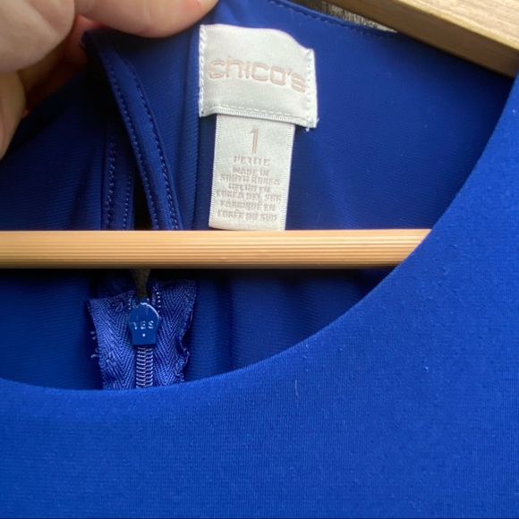 Chicos Royal blue Jumpsuit 1 piece pantsuit Elastic waist Zip back Jumper - Picture 2 of 11